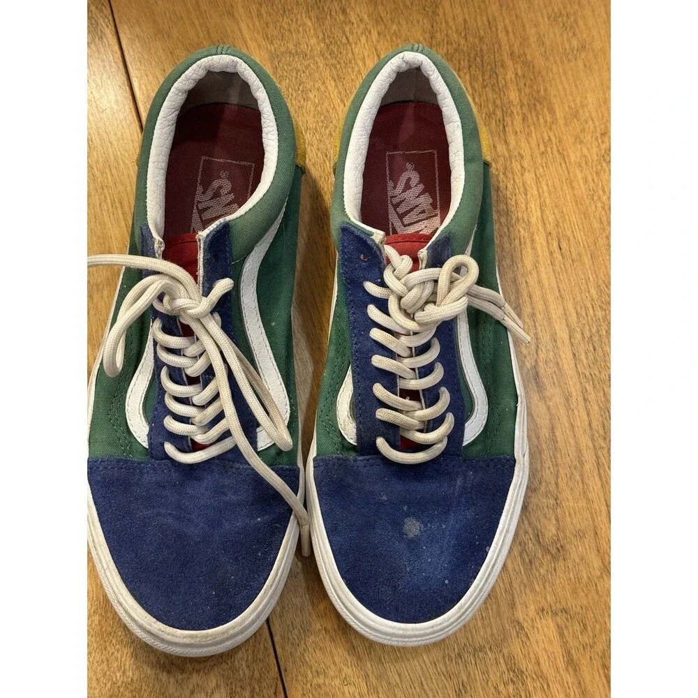 Vans Old Skool Yacht Club Colorblocked Blue Red Yellow Green White M7/W8.5